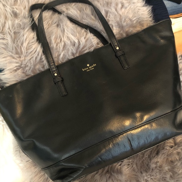 kate spade Handbags - Kate Spade Black Leather Tote Bag